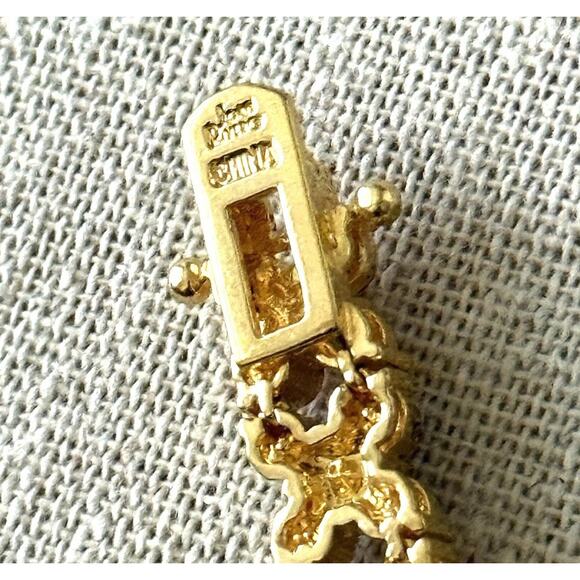 Vintage Joan Rivers Floral Swarovski Bracelet 7.75” Pastel Fairycore Signed - Picture 8 of 8